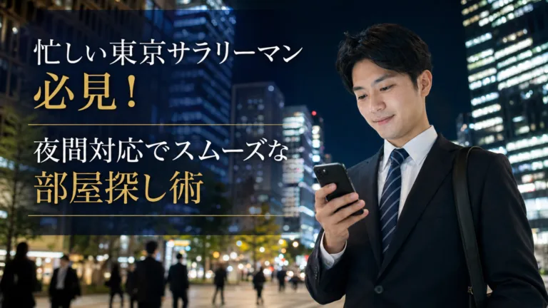 投稿についてもっと詳しく 忙しい東京サラリーマン必見！夜間対応でスムーズな部屋探し術