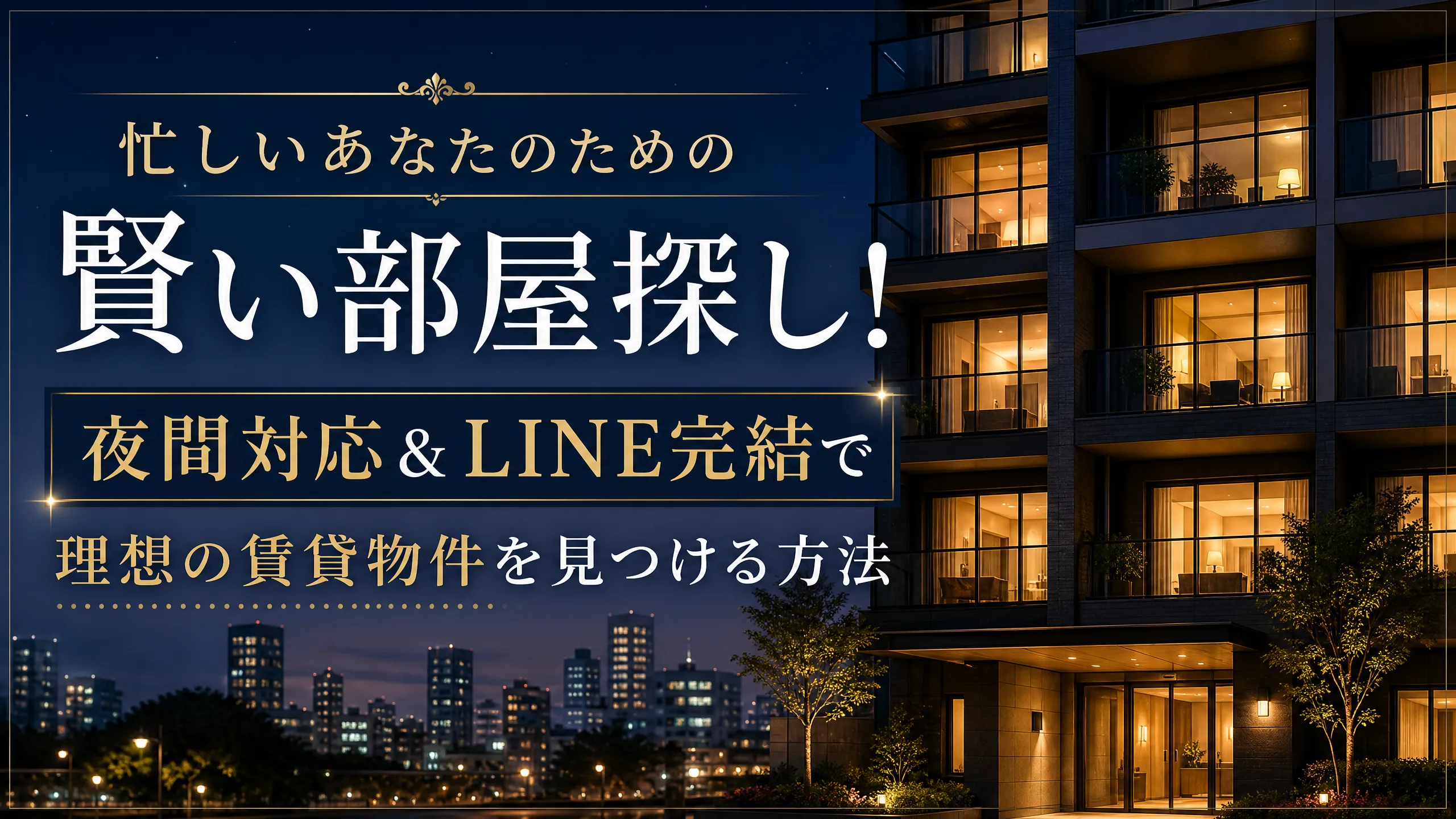 忙しいあなたのための賢い部屋探し!夜間対応&LINE完結で理想の賃貸物件を見つける方法【不動産・初期費用・審査】